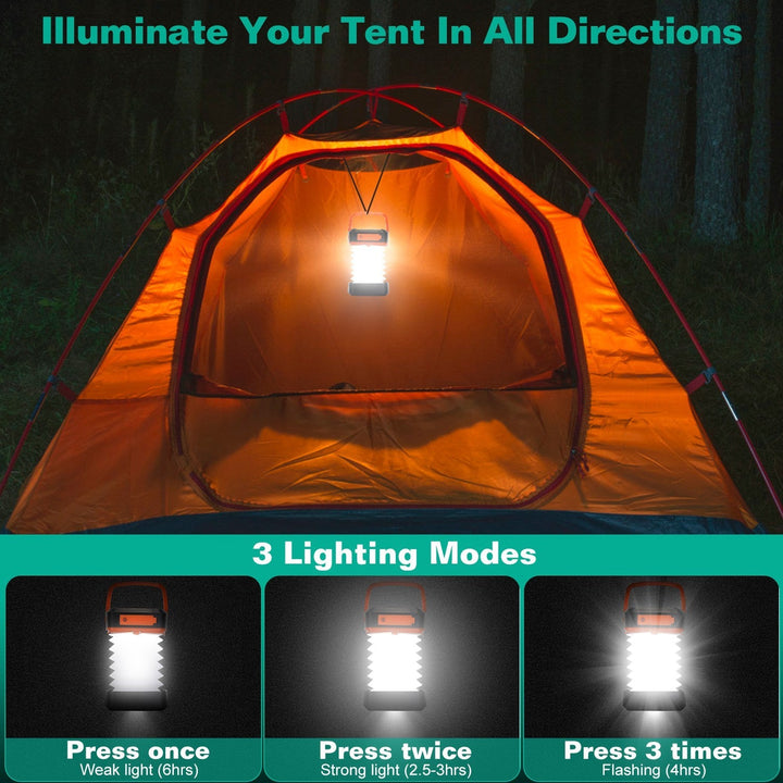 Illuminate Your Adventures with the Collapsible Tent Solar Camping Lantern