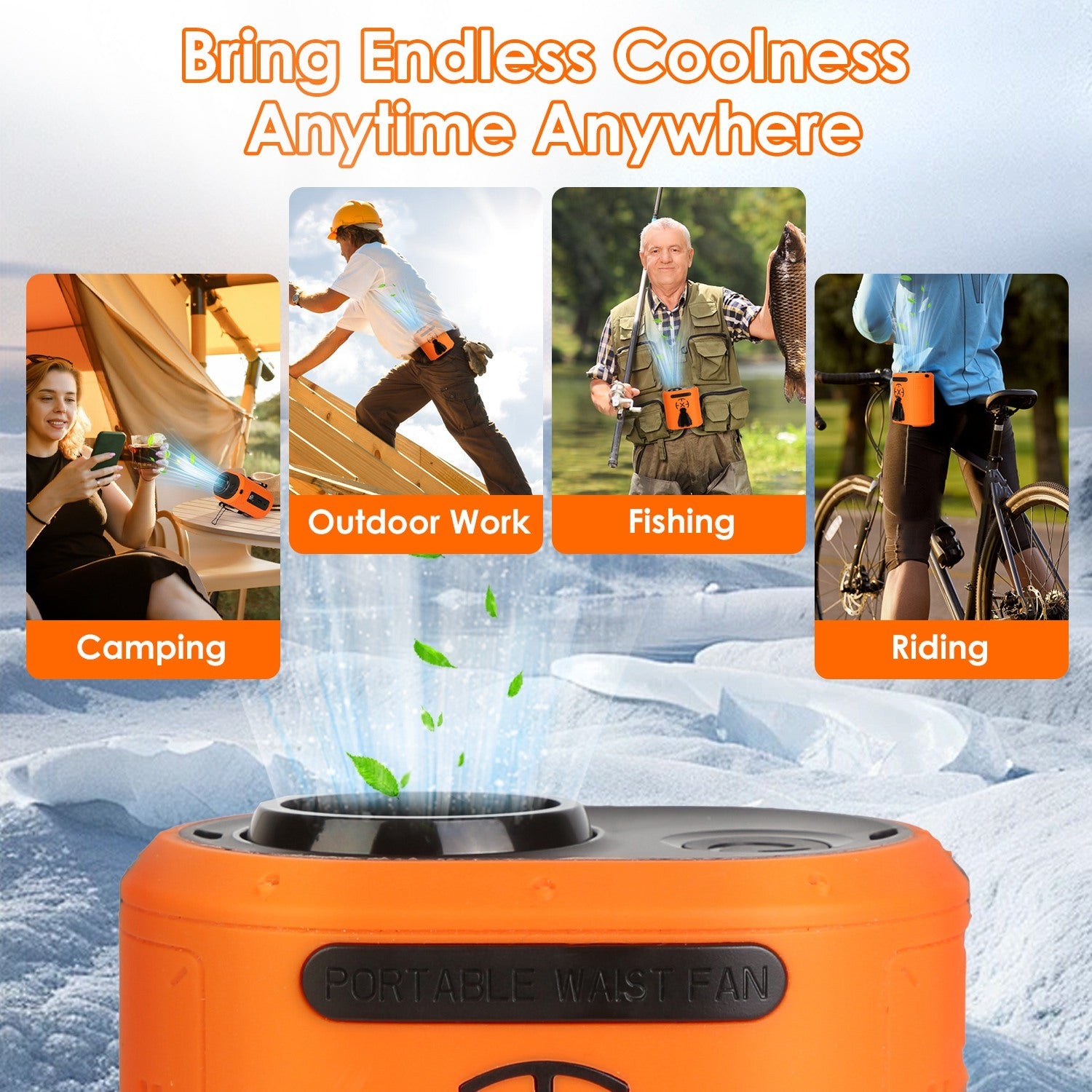 5 In 1 Portable Waist Clip Fan For Camping