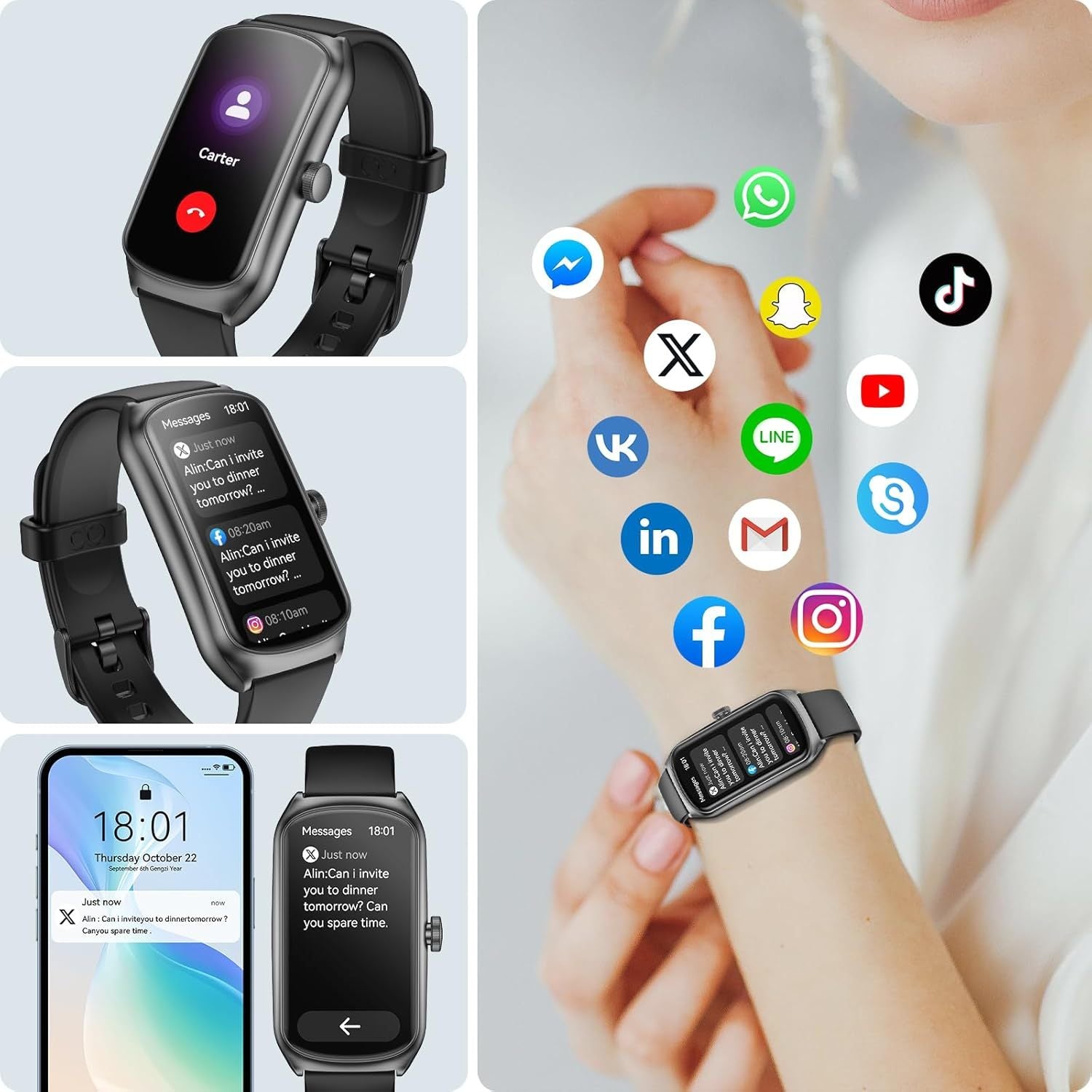 AMOLED Unisex Fitness Tracking Smartwatch