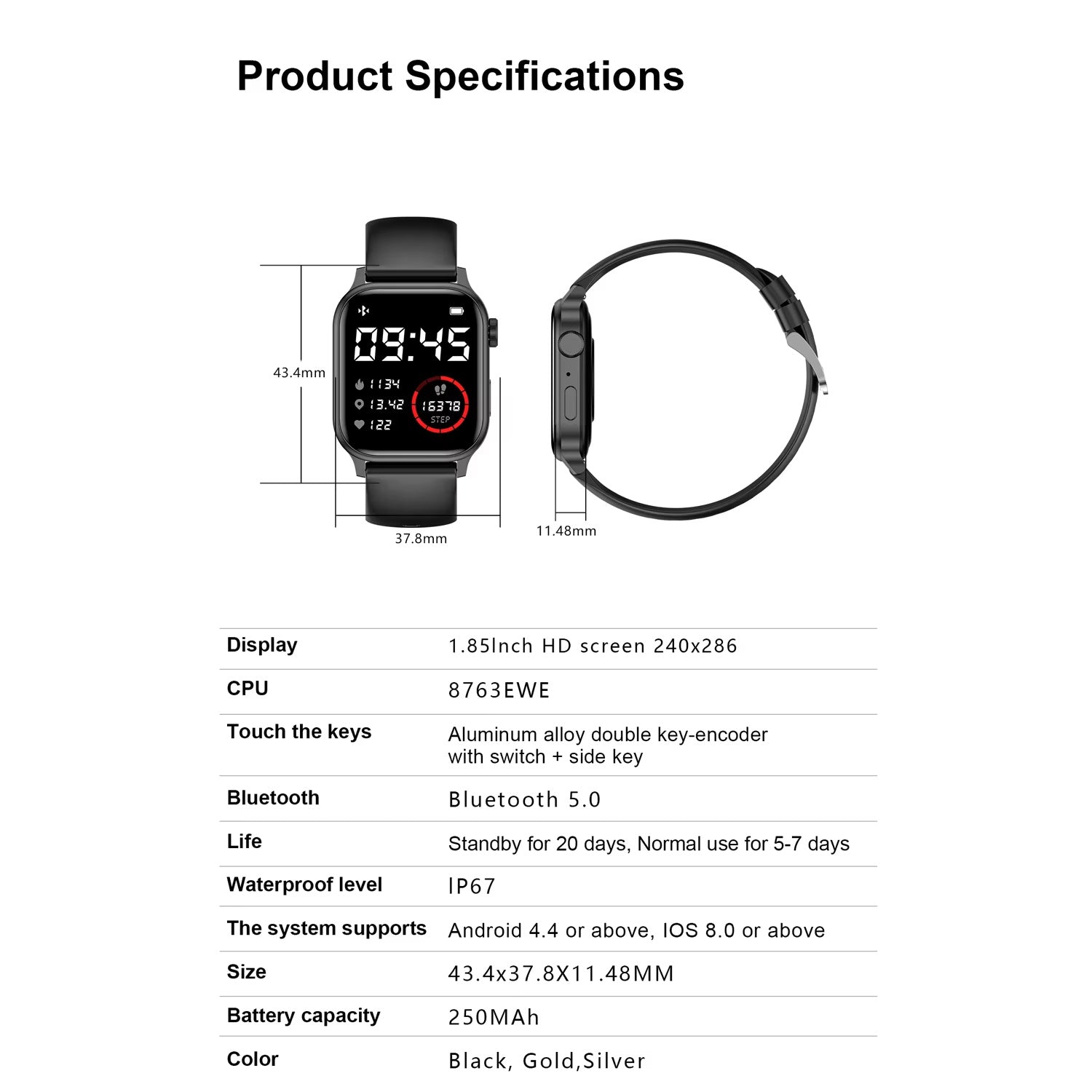 G93 Heart Rate Tracker Smart Watch