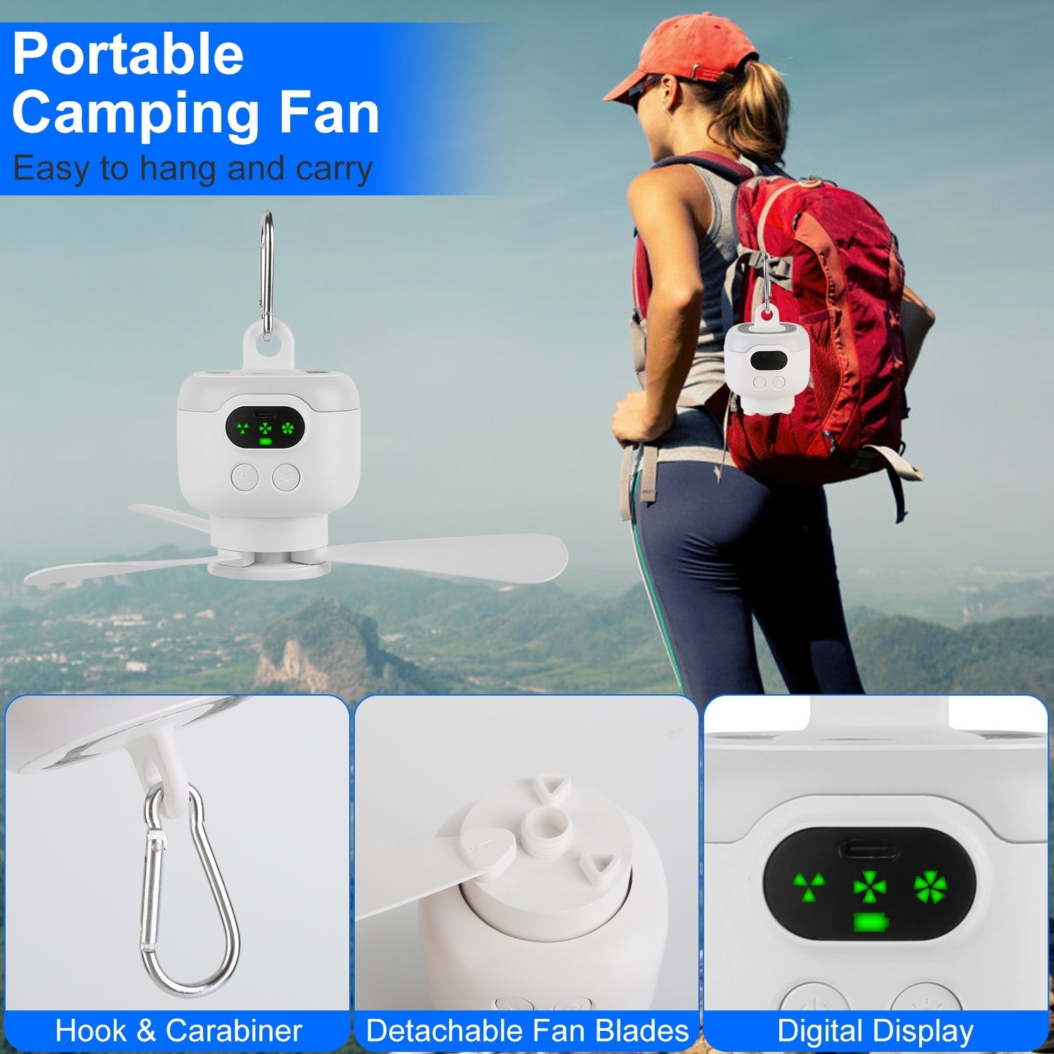 2 In 1 Portable Camping Fan