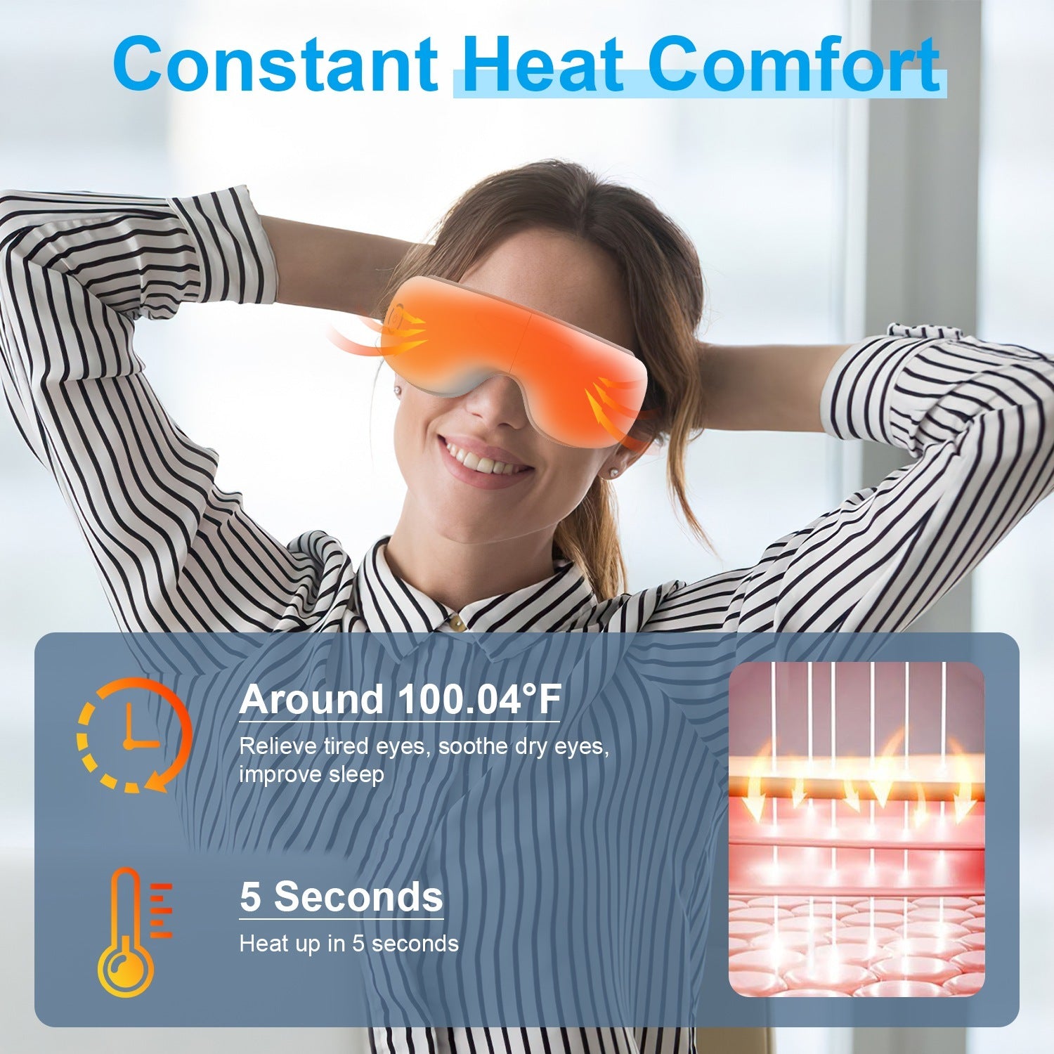 1Pc Eye Massager With Heat