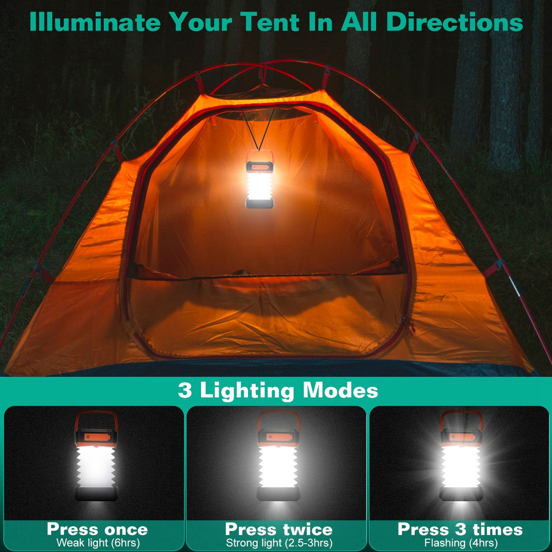 Collapsible Tent Solar Camping Lantern