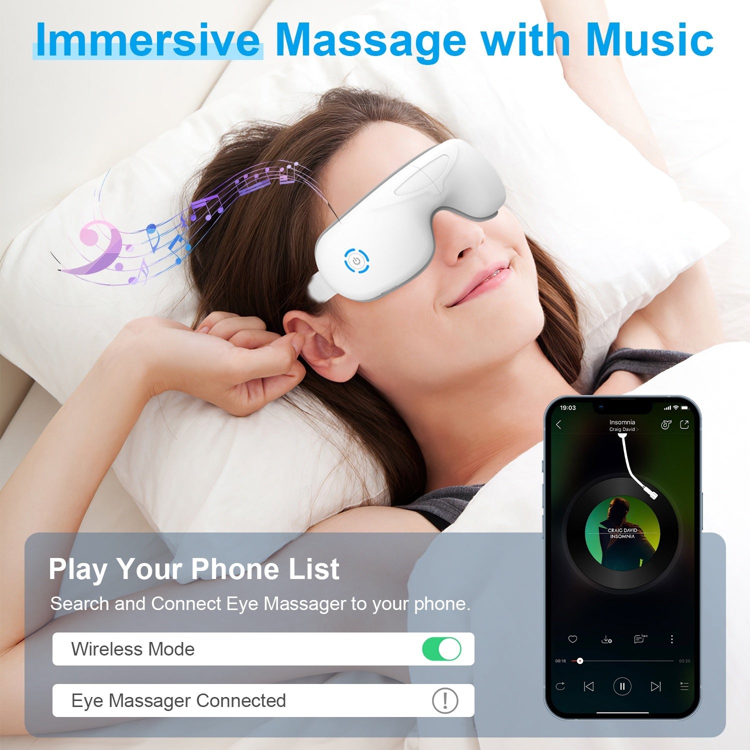 1Pc Eye Massager With Heat