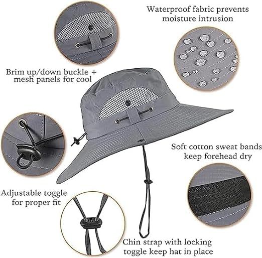 Unisex Wide Brim Solar Fan For Camping