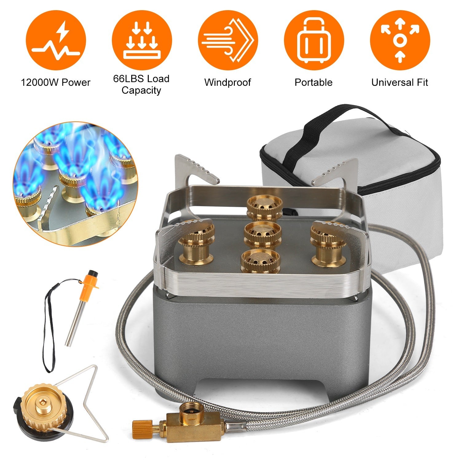 12000W Portable Camping Stove With Cassette
