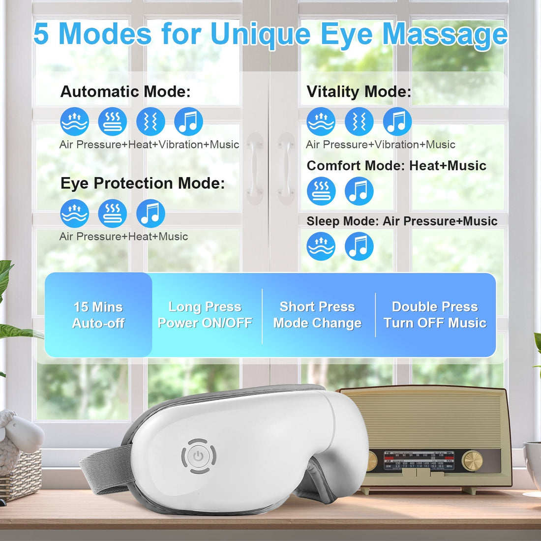 1Pc Eye Massager With Heat