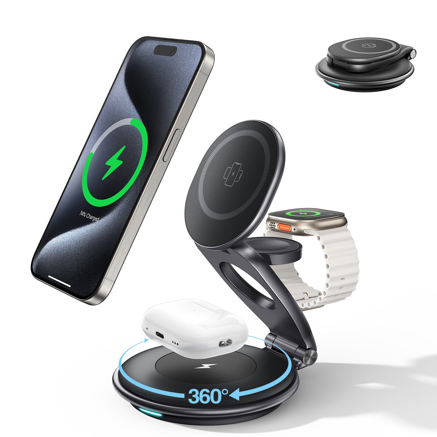 3 In 1 Wireless Mobile Magnet Charger