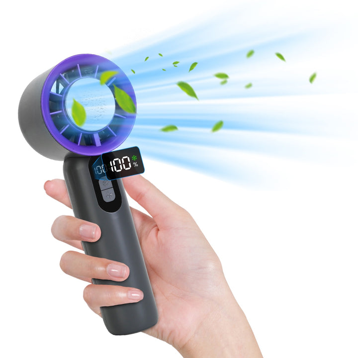Handheld Fan With Ice Cooler For Travel Camping