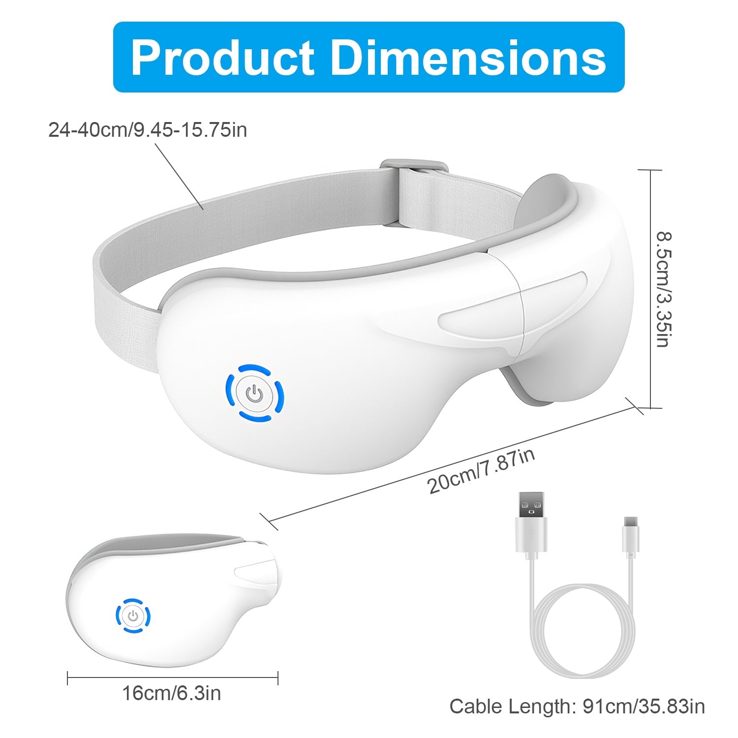 1Pc Eye Massager With Heat