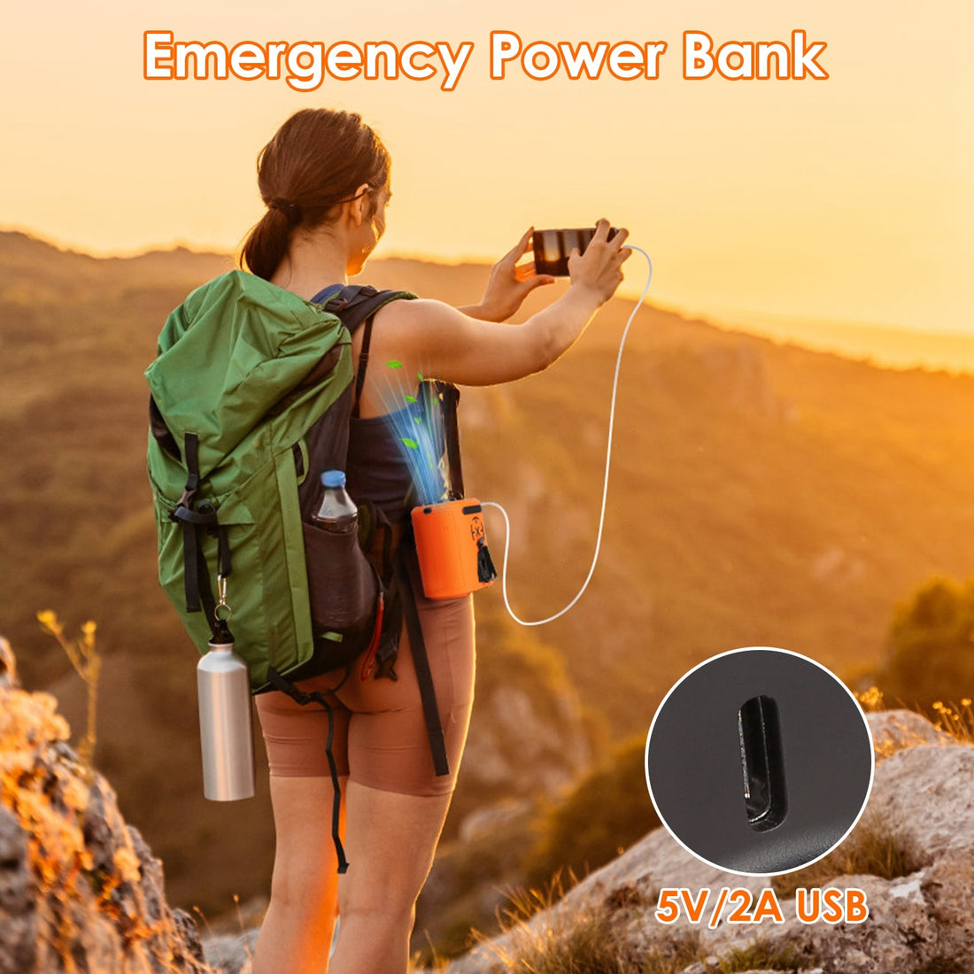 5 In 1 Portable Waist Clip Fan For Camping