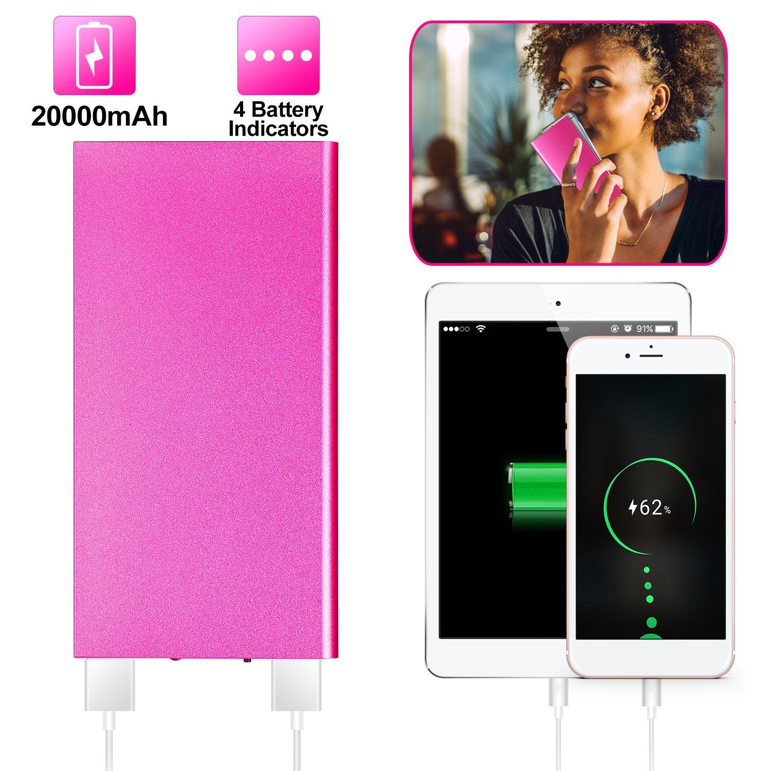 20000mAh Power Bank Phone Charger