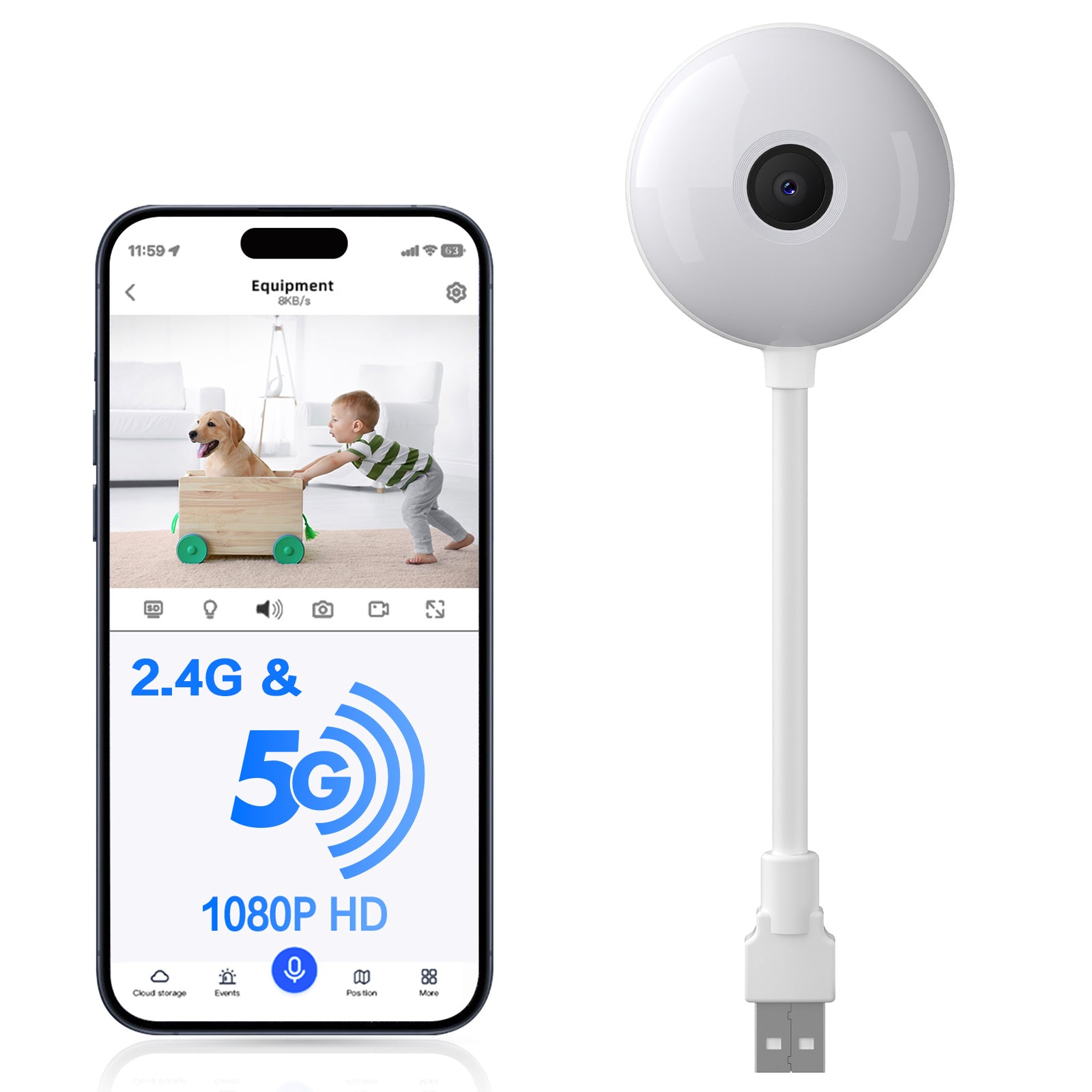 2K Video Camera WiFi Baby Monitor