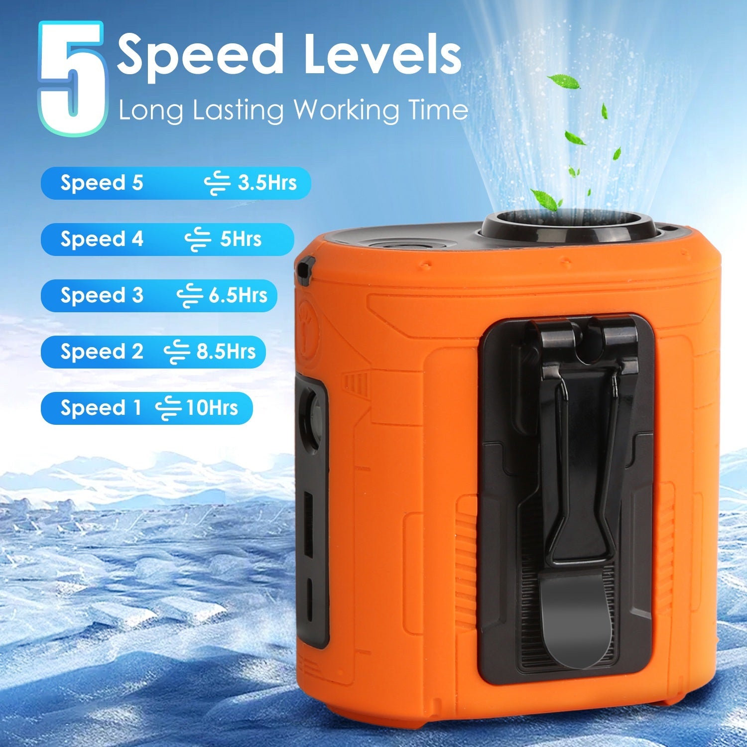 5 In 1 Portable Waist Clip Fan For Camping